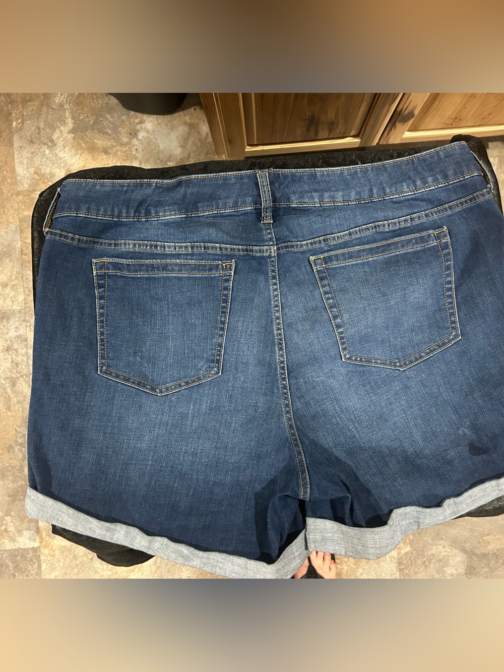 torrid Blue Rolled Cuff Denim Shorts - Picture 2 of 5